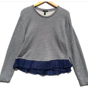 J.CREW women’s pleated ruffle trim sweatshirt